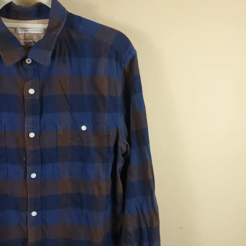 Banana Republic Plaid Tailored Slim Fit Button-up Shirt Size L